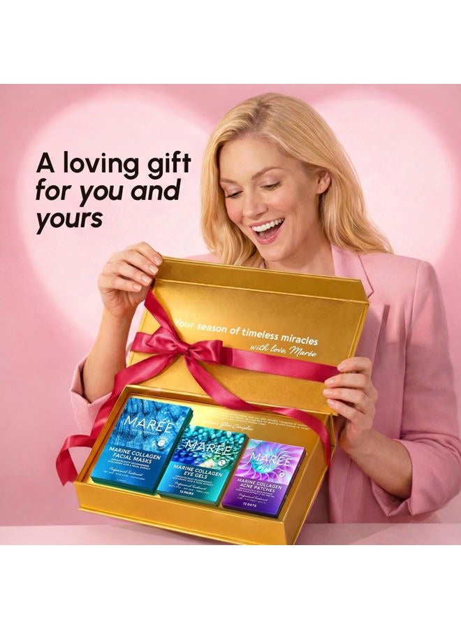 MAREE Valentines Day Gifts for Her – Skincare Gift Box – Under Eye Patches, Collagen Face Mask & Cute Star Pimple Patches – Valentines Gifts for Her, Gift Box for Women, Mom & Self-Care Lovers - Image 4